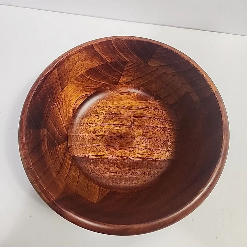 Large Wooden Salad Bowl w/4 Serving Bowls